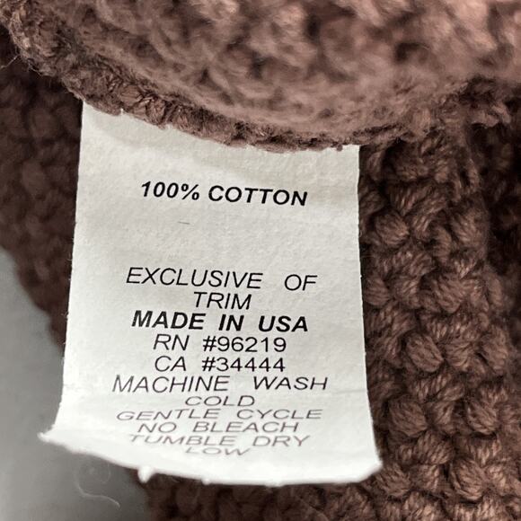 Willow Cardigan Sweater M Brown Heavy Knit Cotton Boho Lagenlook Wooden Buttons - Picture 13 of 14